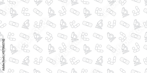 医療アイコンのシームレスパターン・背景素材
Modern Seamless Background Pattern Featuring Medical Icons and Healthcare Equipment in Flat Vector Design