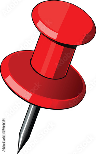 Photorealistic Red Push Button Vector Design for Interface or Control Panel