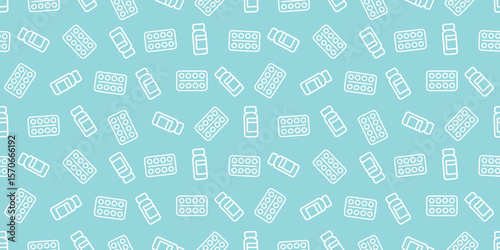 医療アイコンのシームレスパターン・背景素材
Modern Seamless Background Pattern Featuring Medical Icons and Healthcare Equipment in Flat Vector Design