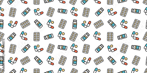医療アイコンのシームレスパターン・背景素材
Modern Seamless Background Pattern Featuring Medical Icons and Healthcare Equipment in Flat Vector Design