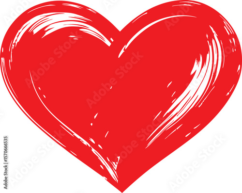 Simple Heart Shape Graphic Design with CMYK Colors and Basic Fonts