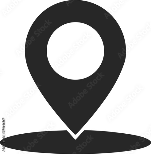 Simple minimalist location icon design featuring a cat illustration in vector format