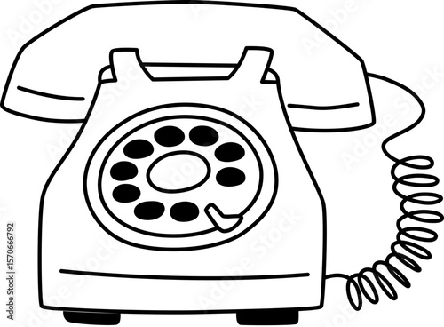 Telephone Retro Doodle


