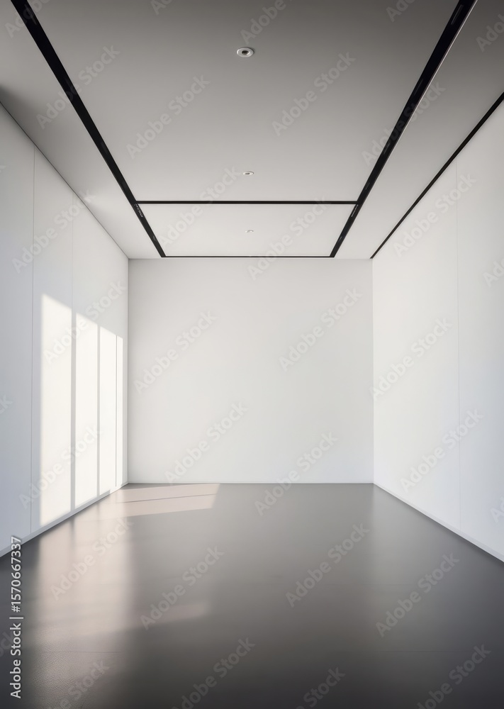 Fototapeta premium The interior design of a contemporary meeting room corridor features an empty white wall Empty room interior design architecture blank design room striking structures clean lines geometric shap