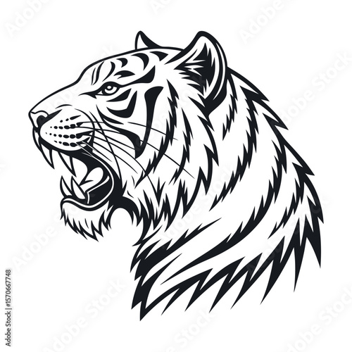 A tiger head silhouette vector