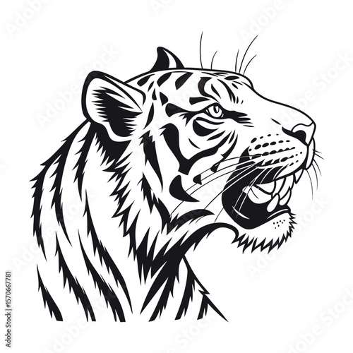 A tiger head silhouette vector