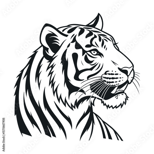 A tiger head silhouette vector