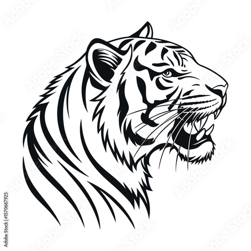 A tiger head silhouette vector