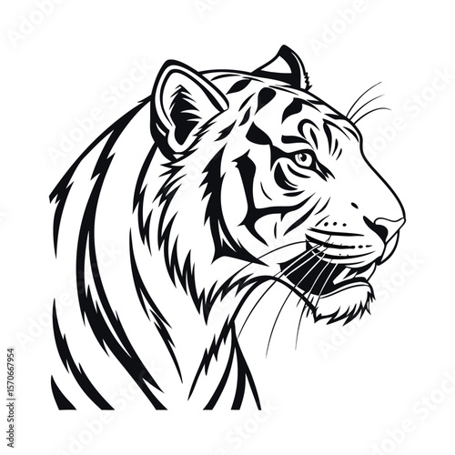 A tiger head silhouette vector