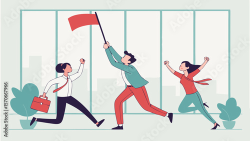 Celebrating team victory with excitement and enthusiasm in modern office setting