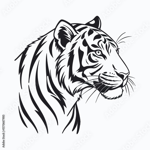 A tiger head silhouette vector