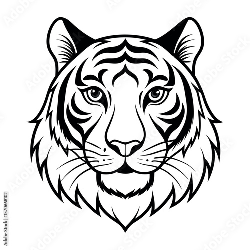 A tiger head silhouette vector
