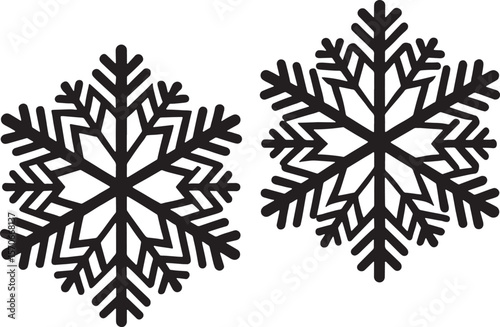 Collection of snowflake icons in vector format for winter and chilly weather themes.AI/EPS/PNG