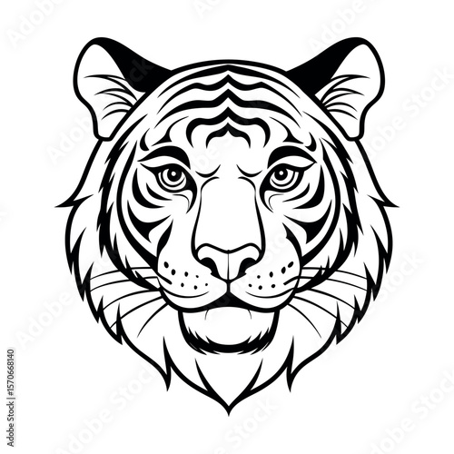 A tiger head silhouette vector