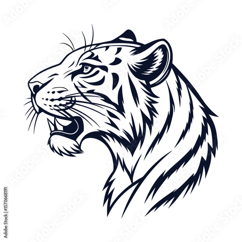 A tiger head silhouette vector