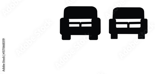 reclining sofa icon, furniture line art, furniture vector. Home furniture symbol for living room design,