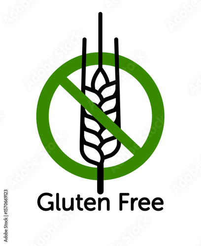 simple gluten free no wheat logo symbol icon vector isolated on white background