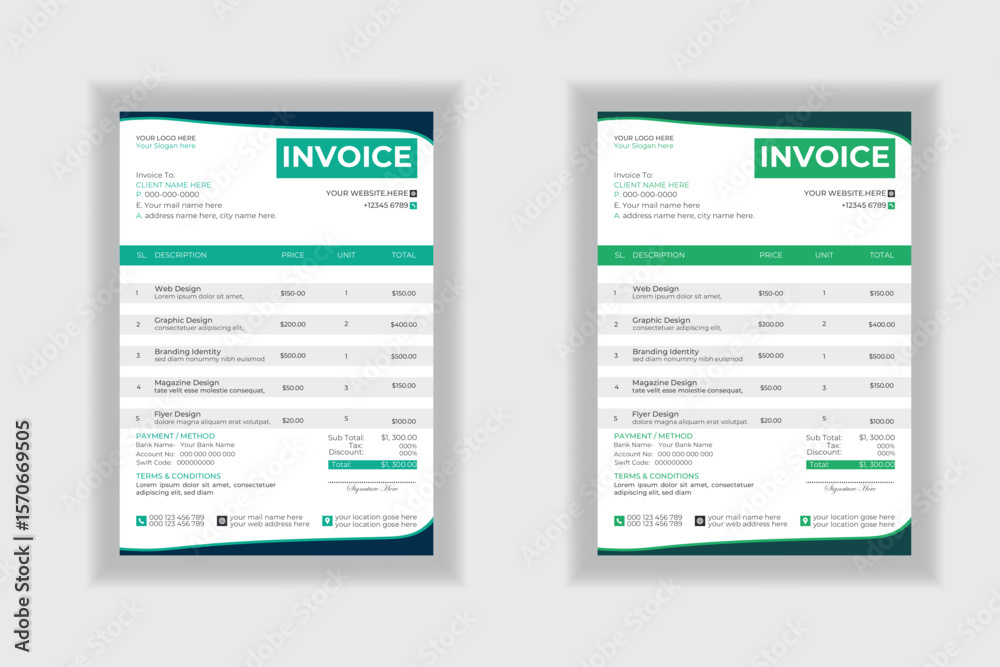 Obraz premium Invoice minimal design template. Bill form business invoice accounting