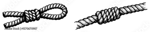 rope knots collection vintage engraving illustration