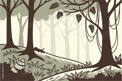  Jungle Vines Hanging from Trees – Vector