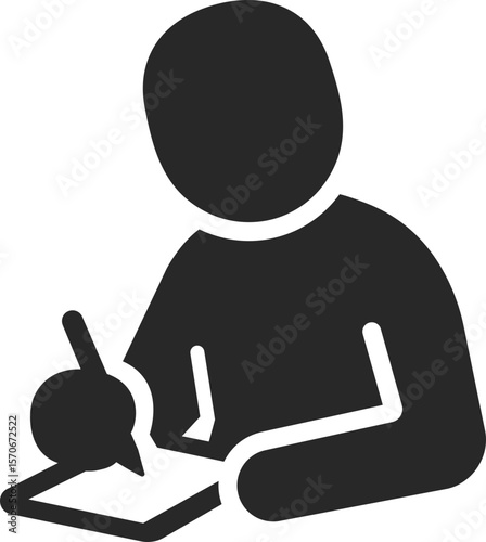 Person painting with brush solid icon used in creative hobby, art therapy, and relaxing activity designs.