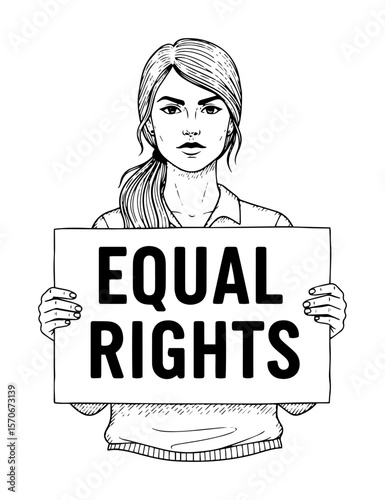 woman holding equal rights sign