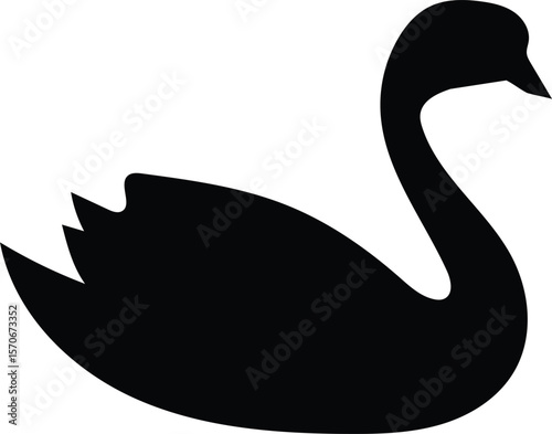 "Duck Silhouette – Vector Illustration of Waterfowl"