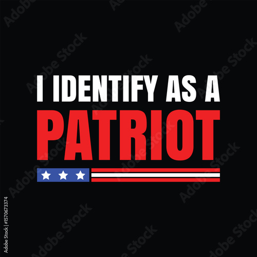 Red, white, and blue declare an individual's patriotic identity on a black background