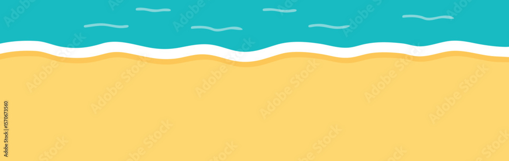 Obraz premium Sandy Beach and Shallow Sea 모래사장과 얕은 해변