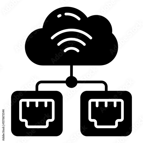 Perfect design icon of cloud ports