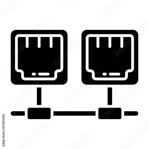 Premium design icon of ethernet ports