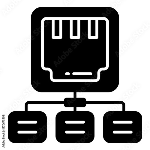 Perfect design icon of ethernet port network