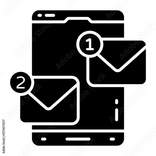 A unique design icon of mobile mail