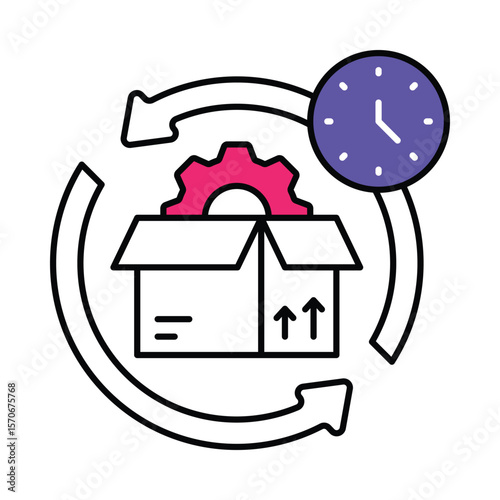 Product Life Vector Filled outline illustration style icon. EPS 10 file