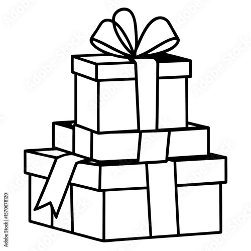 stack of pastel gift boxes with bows on white background