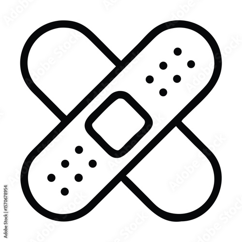 
Band aid icon set injury bandage vector symbol medical