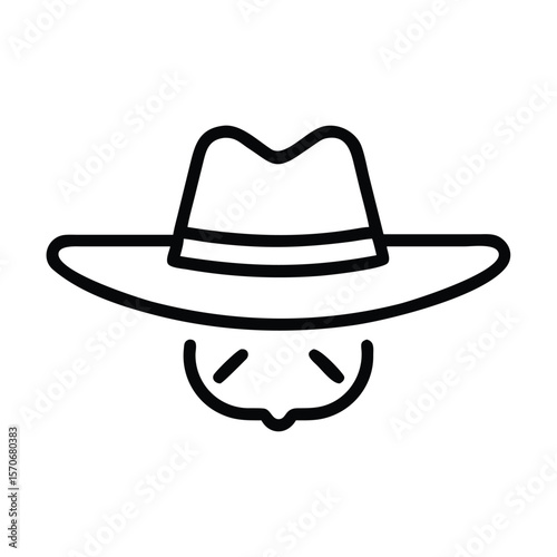 
Cowboy hat icon symbol on white background