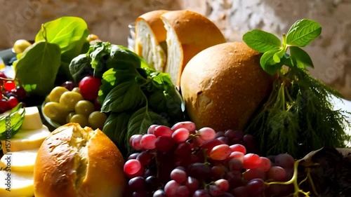 Colorful fresh food arrangement