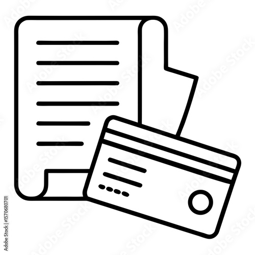 Tuition Payment Icon with Credit Card and Receipt