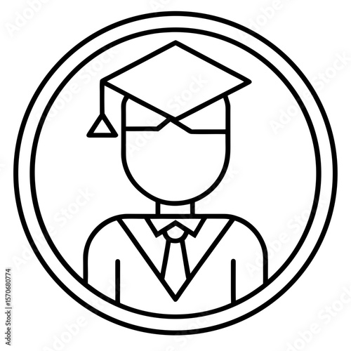 Outlined Student Internship Opportunity Icon for Career Development
