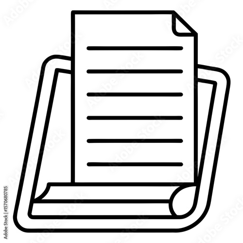 Outlined Thesis or Dissertation Icon with Document for Academic Research