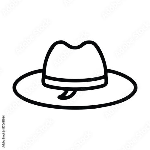 
Cowboy hat icon symbol on white background