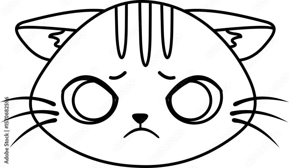 Obraz premium Face Cat Line Style
