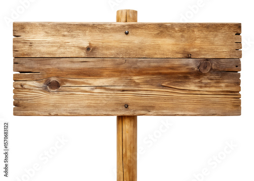 wooden sign isolated on white