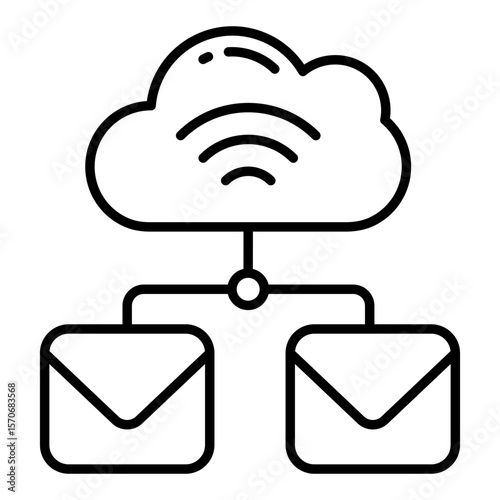 Premium download icon of cloud network mail