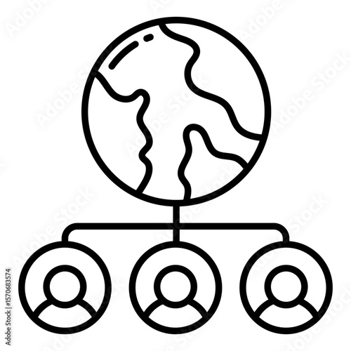 Editable design icon of global users