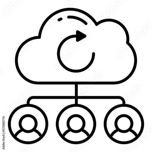 Modern design icon of cloud users