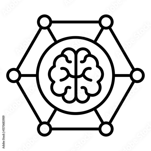 Premium download icon of brain network