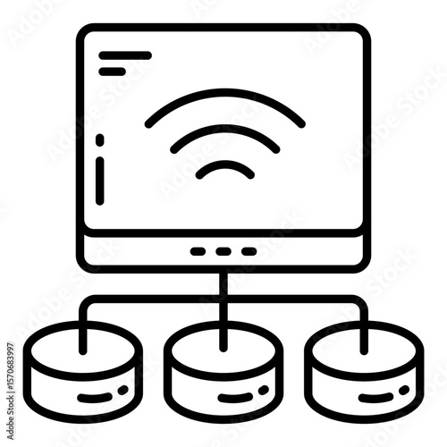 A unique design icon of wifi hosting
