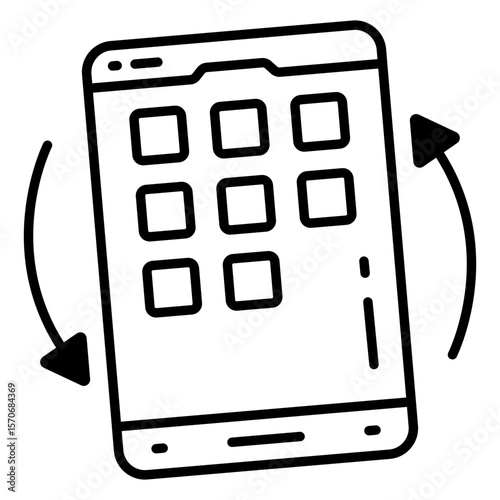 Creative design icon of mobile tilting